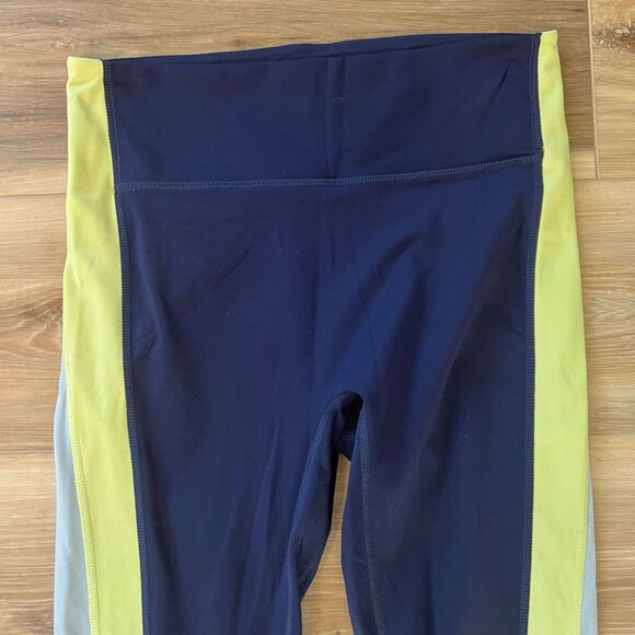 med Womens Athletic Pants Navy Blue Striped Leggings Fabletics Motion 365 - Picture 9 of 13